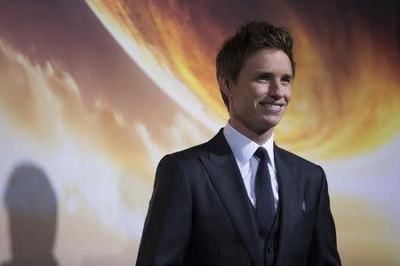 Cast member Eddie Redmayne poses at the premiere of "Jupiter Ascending" at the TCL Chinese theatre in Hollywood, California February 2, 2015. REUTERS/Mario Anzuoni