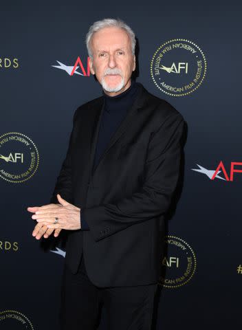 <p> Steve Granitz/FilmMagic</p> James Cameron photographed in Los Angeles on Jan. 13, 2023