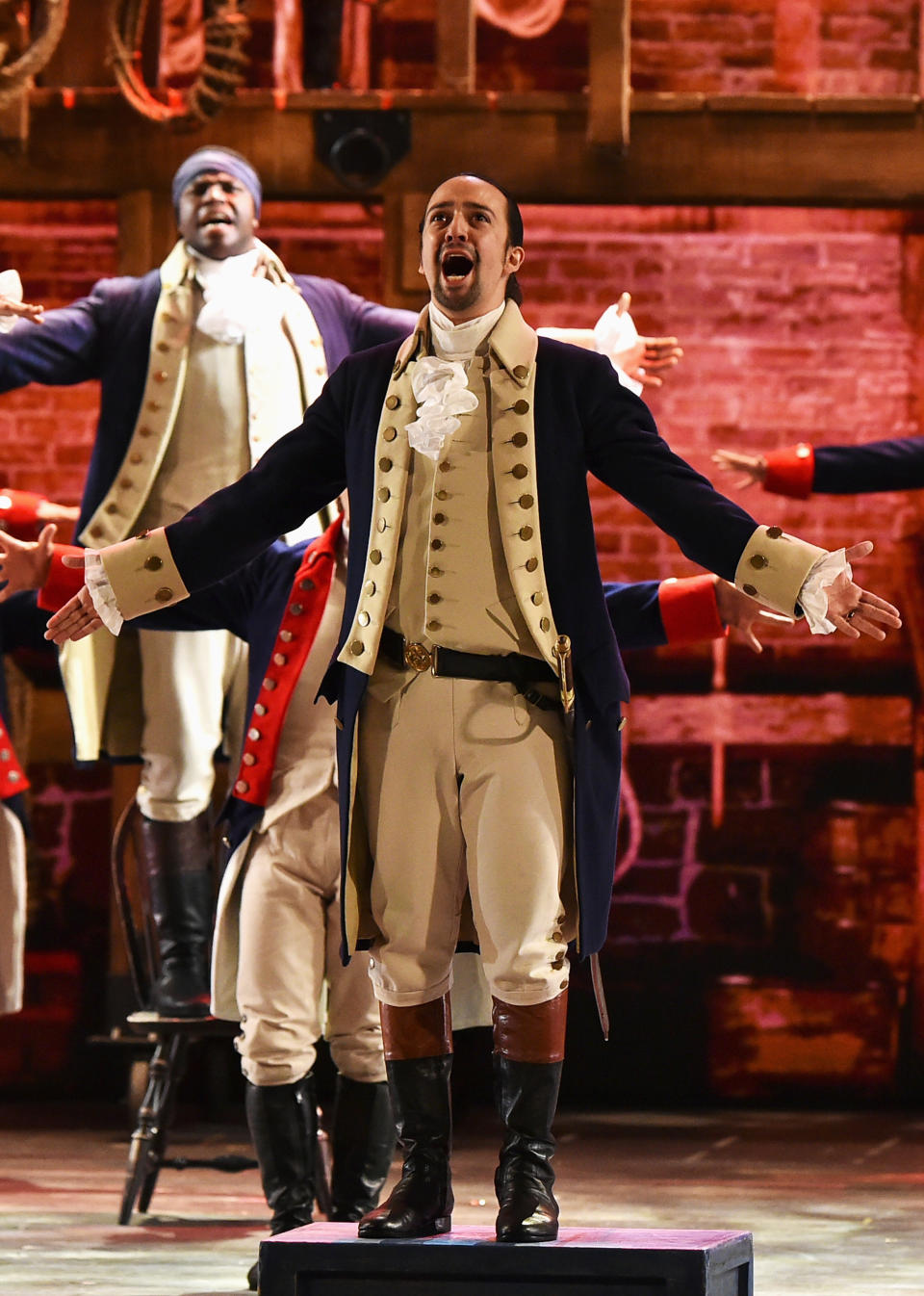 Lin-Manuel performing in "Hamilton"