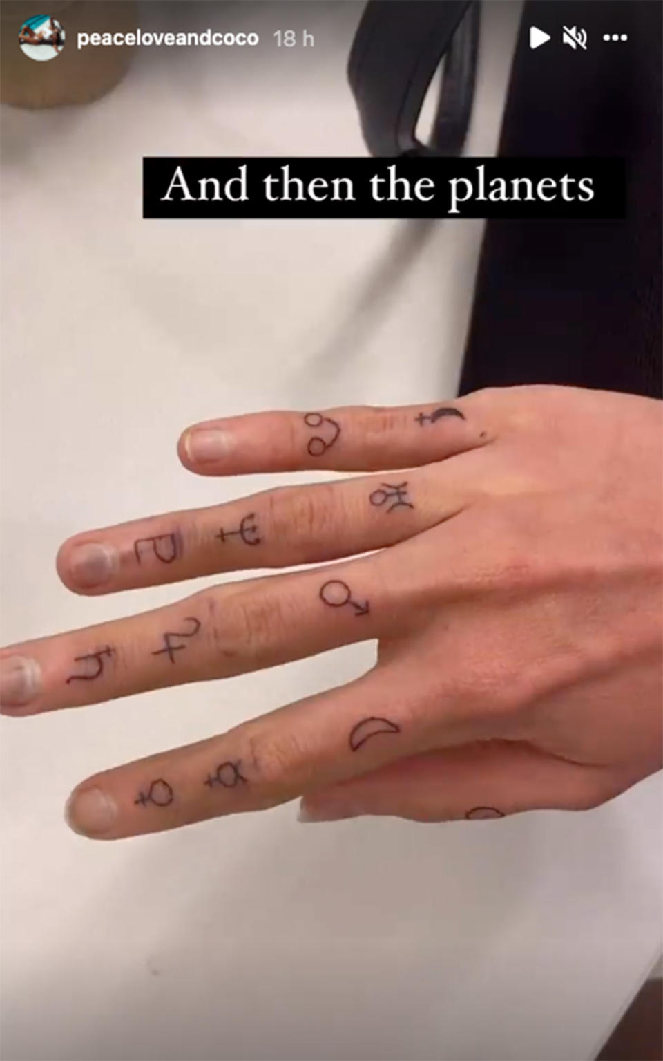 Former Married At First Sight star Coco Stedman shows off her new hand tattoos. Photo: Instagram/peaceloveandcoco.