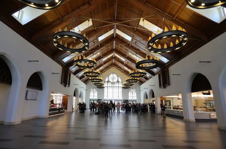 Newly constructed student cafeteria at the University of Southern California would be used for the media as the International Olympic Committee Evaluation Commission tours LA 2024's bid for the Summer 2024 Olympic Games in Los Angeles, California, U.S., May 11, 2017. REUTERS/Mike Blake