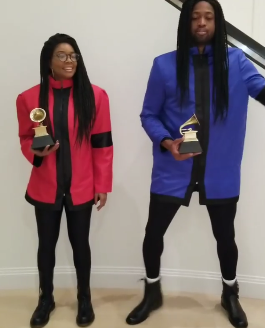 <p>Union and Wade even had a familiar dance to go with their ’90s-tastic costumes. “Lost rehearsal footage of Milli Vanilli,” she cracked on Instagram. (Photo: Instagram/Gabrielle Union) </p>