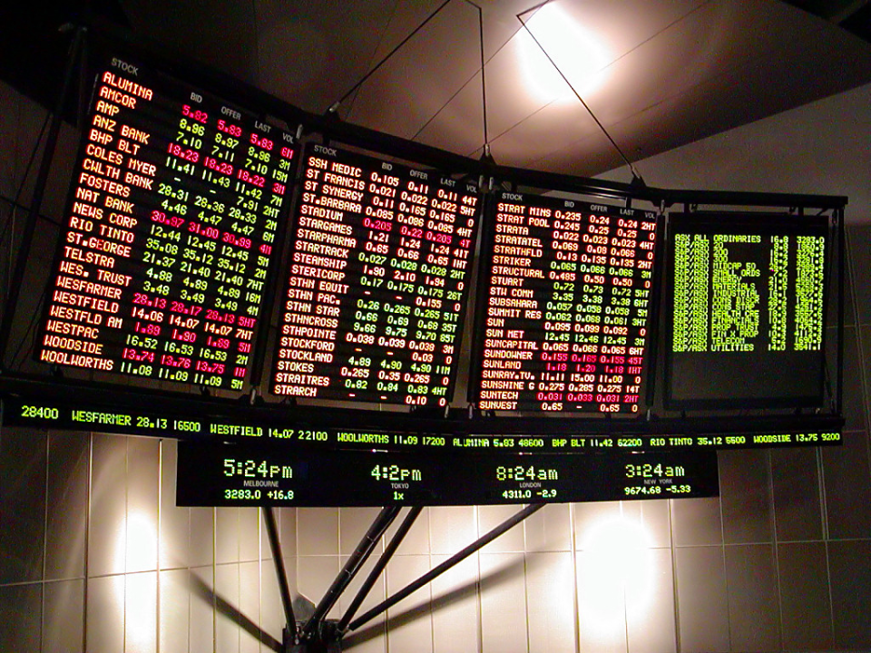 stock exchange ticker