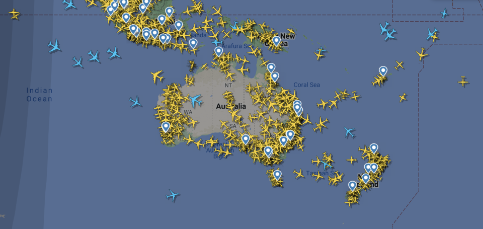 Pictured is the flight tracker on FlightRadar24 