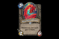 <p>The bigger version of Mana Wyrm isn't nearly as good as its little brother. It might get bigger faster and have more survivability, but it has less time on the board to make its presence known. Interestingly, unlike its cousin, it's a neutral card, but that won't make up for the fact that it takes too long to get going. </p>