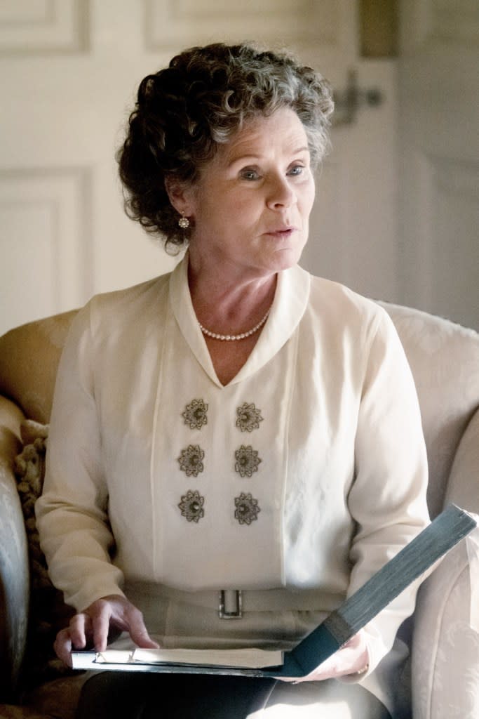 Imelda Staunton played Lady Maud Bagshaw in both “Downton Abbey” films.