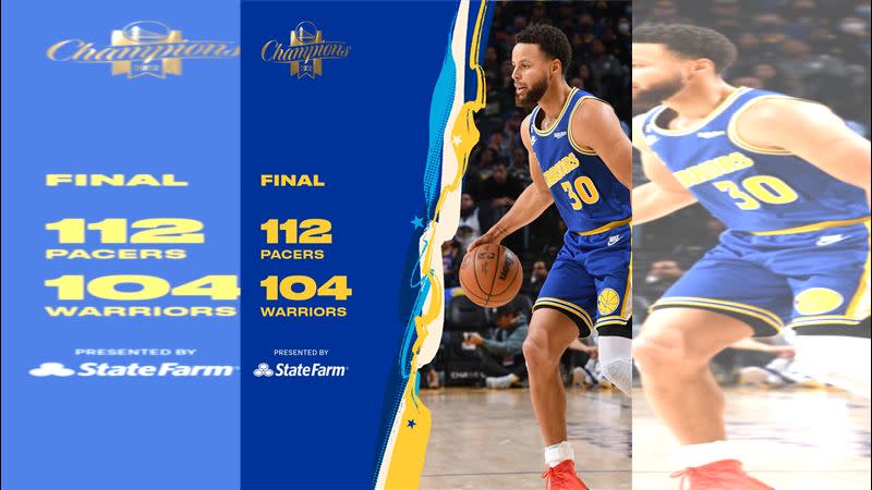 柯瑞（Stephen Curry）全場只進3球攻下12分。（圖／翻攝自勇士推特）