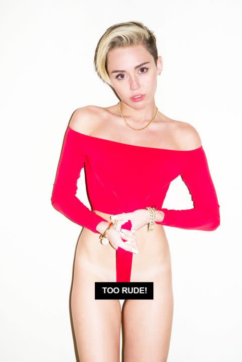 Miley Cyrus lets it all hang out. Credit: Terry Richardson