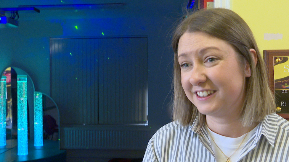 Emma McSparran in the school's sensory room