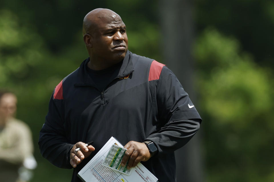 Washington Commanders assistant head coach/offensive coordinator Eric Bieniemy. Mandatory Credit: Geoff Burke-USA TODAY Sports