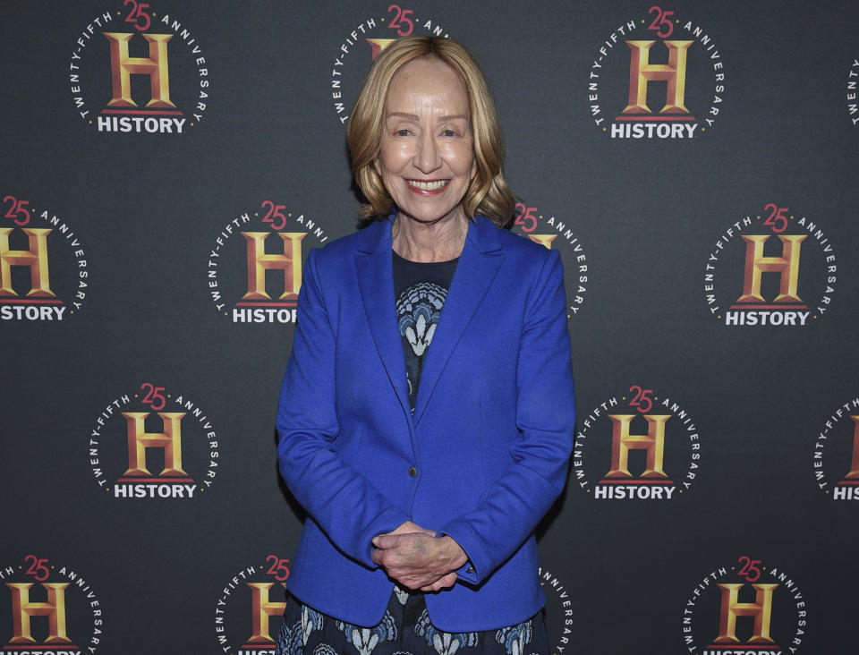 FILE - This Feb. 29, 2020 file photo shows author Doris Kearns Goodwin attending A+E Network's "HISTORYTalks: Leadership and Legacy" in New York. The History channel says it is signing up to do more projects with historian Doris Kearns Goodwin after the well-received miniseries on George Washington. History says Goodwin is working on projects about Abraham Lincoln and Theodore Roosevelt. (Photo by Evan Agostini/Invision/AP, File)