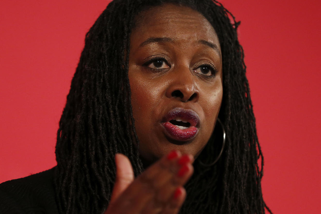 LONDON, ENGLAND - FEBRUARY 16: Dawn Butler speaks at a hustings event for Labour Deputy Leader, hosted by the Co-operative Party, at the Business Design Centre on February 16, 2020 in London, England. Richard Burgon, Dawn Butler, Ian Murray, Dr Rosena Allin-Khan and Angela Rayner are vying to become Labours deputy leader following the departure of Tom Watson, who stood down in December last year. (Photo by Hollie Adams/Getty Images)