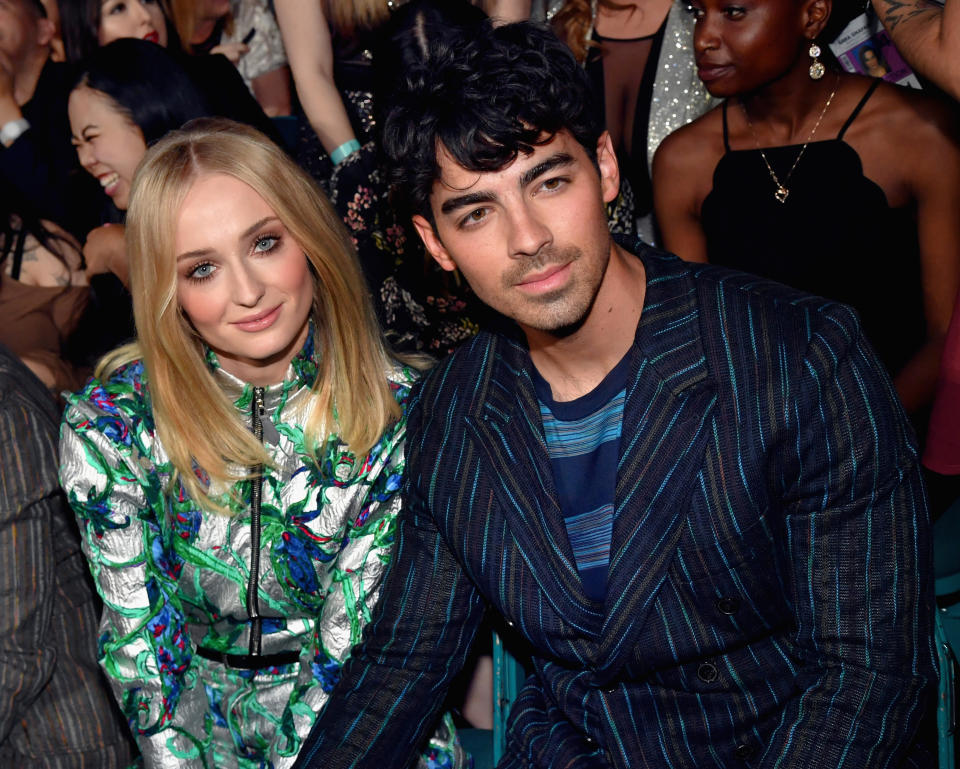 LAS VEGAS, NV – MAY 01: (L-R) Sophie Turner and Joe Jonas attend the 2019 Billboard Music Awards at MGM Grand Garden Arena on May 1, 2019 in Las Vegas, Nevada. (Photo by Jeff Kravitz/FilmMagic for dcp)