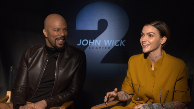 From the cast, actor Keanu Reeves and actress Ruby Rose pose on arrival for  the premiere of the film John Wick Chapter Two in Hollywood, C…