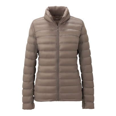 Brown quilted coat by Uniqlo