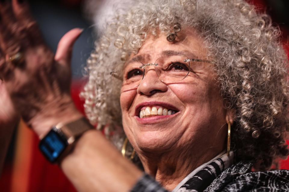 Activist and educator Angela Davis speaks at Pilgrim Baptist Church in Nyack Dec. 1, 2022. Davis spoke in Nyack after a planned speech in the North Rockland school district was cancelled amid criticism that she was too radical for the county and its children.