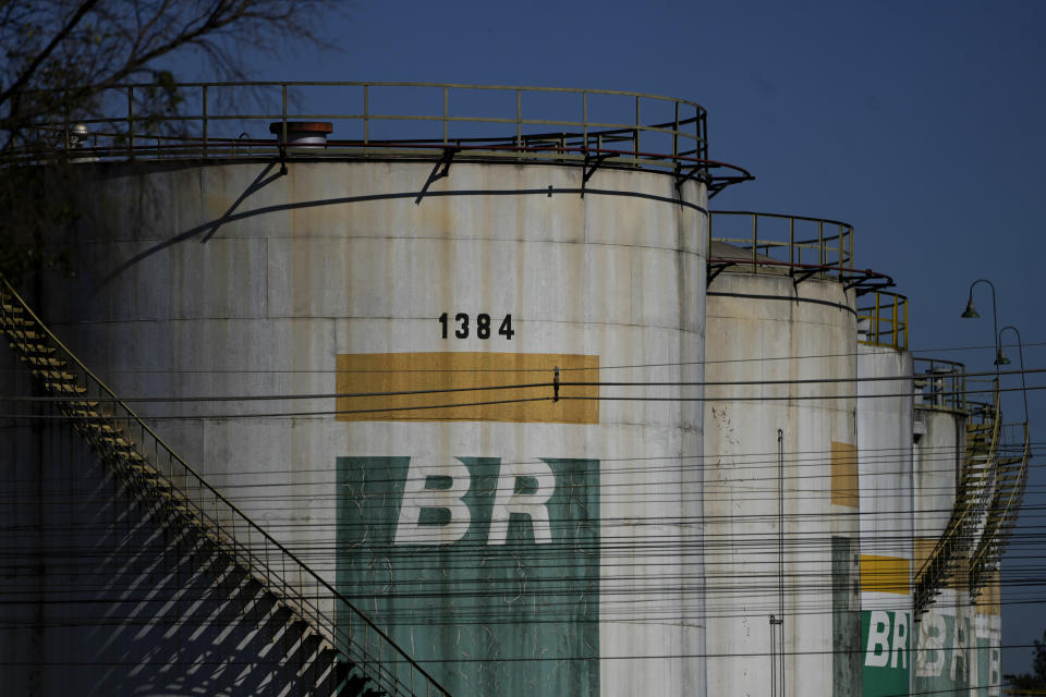 Fuel reservoirs of the Petrobras Distribution Center stand in Brasilia, Brazil, Wednesday, May 15, 2024. (AP Photo/Eraldo Peres)