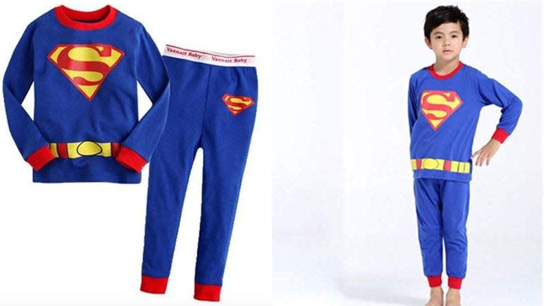 A pair of superhero pjs are an option for sensitive kids.