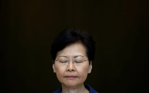 Hong Kong's Chief Executive Carrie Lam attends a news conference - Credit: Reuters