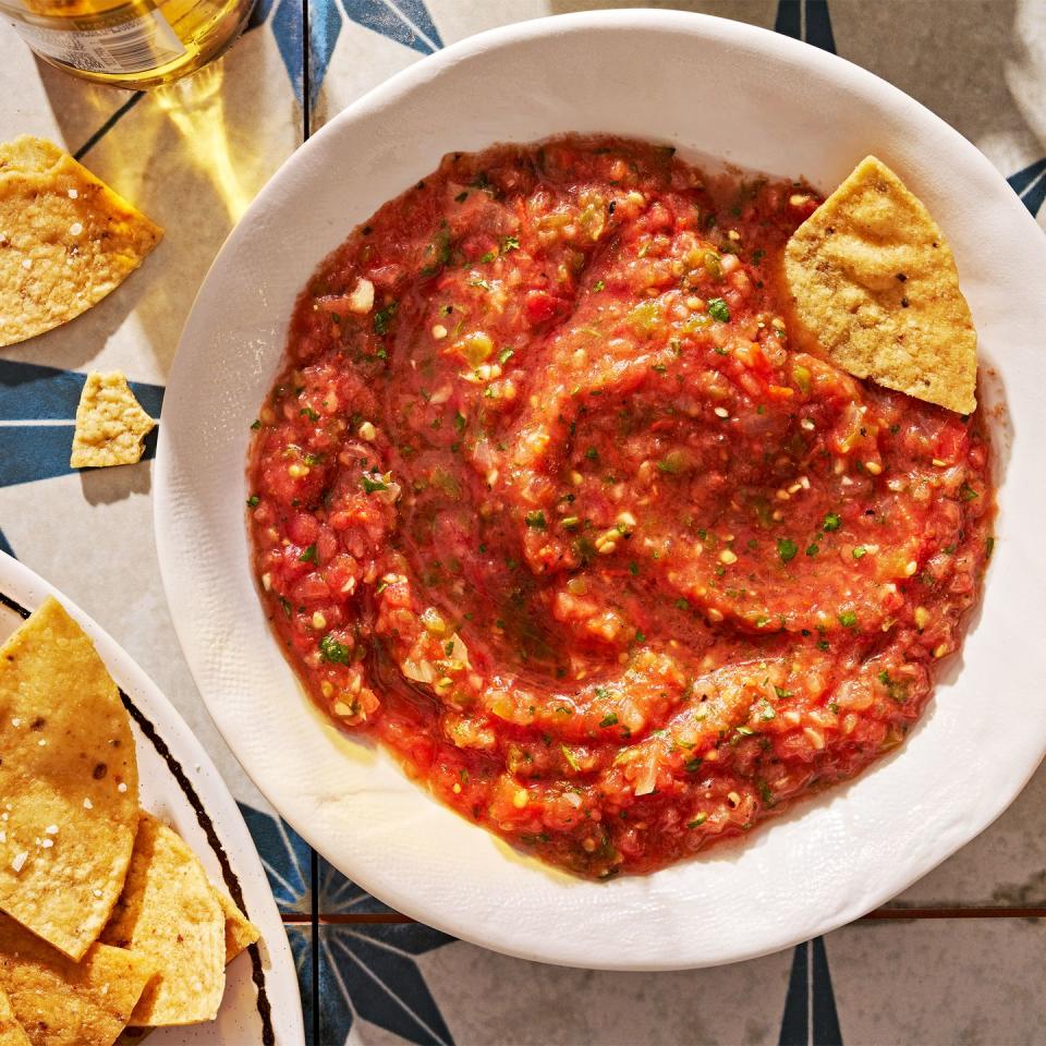 homemade salsa with tortilla chips