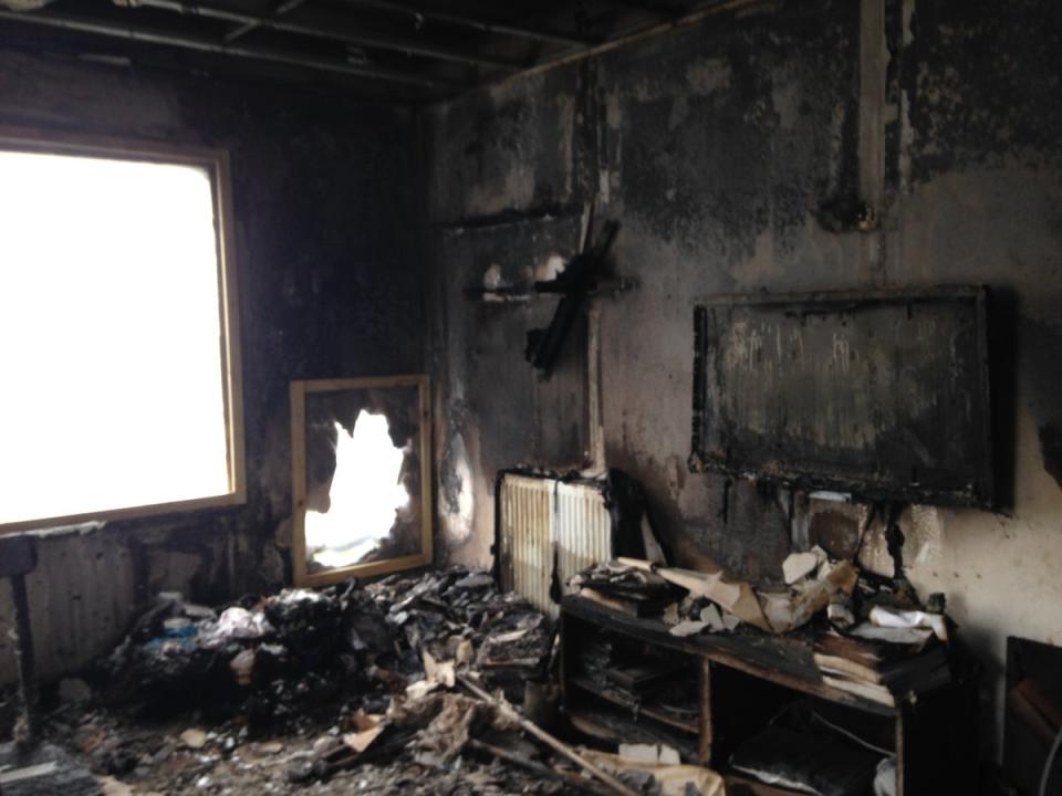 Fire damage inside Thrishantha Nanayakkar's (RH Residents) apartment