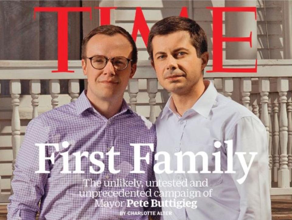 Buttigieg and his husband, Chasten Glezman, made the cover of TIME because of his historic bid for the presidency. (Photo: TIME)