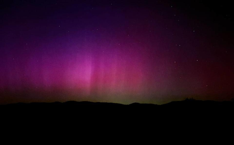 Jenna Johnson captured this photo of the northern lights from her mountaintop home in Santa Margarita on Friday, May 10, 2024.