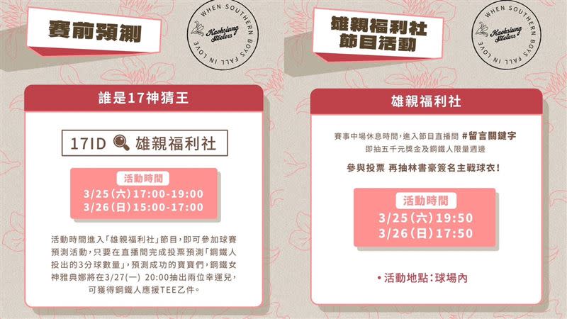 PLG鋼鐵人將舉辦「當南孩戀愛時」主題週，屆時剛好遇上林書豪、「野獸」林志傑首次交手。（圖／高雄鋼鐵人提供）