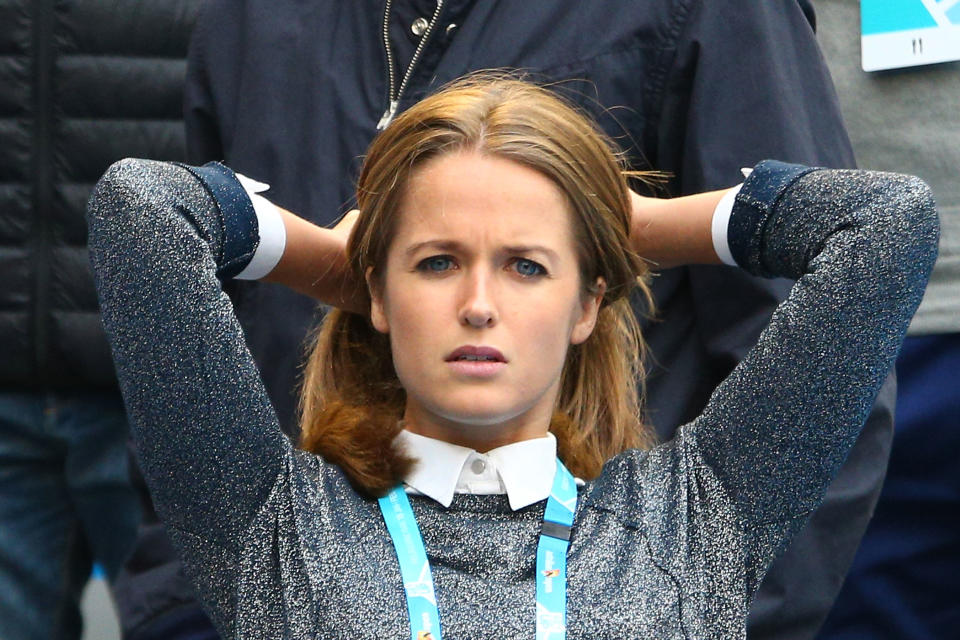 Andy Murray's wife Kim Sears (pictured) in the crowd.