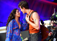 <p>Camila Cabello and Shawn Mendes gaze lovingly into each other's eyes during their performance at Global Citizen Live in New York City on Sept. 25.</p>