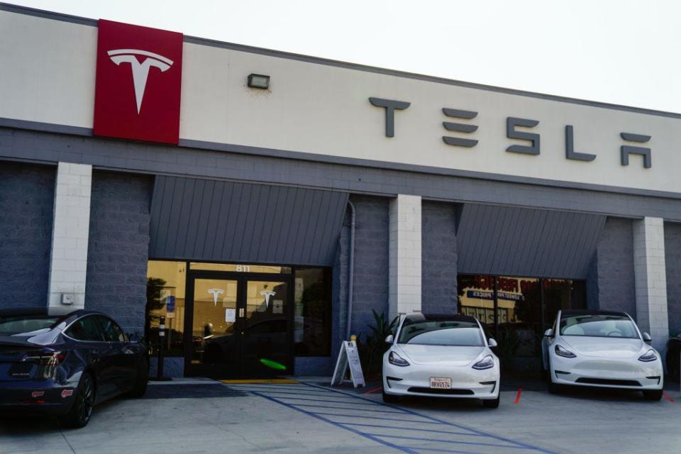 A Tesla showroom and service center, in Burbank on Friday, Sept. 4, 2020 in Burbank, CA.