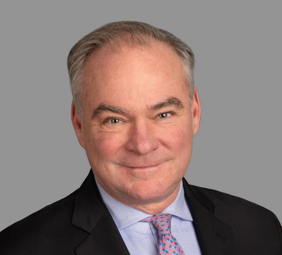 Tim Kaine, an Overland Park native and U.S. senator from Virginia, will appear for “Walk, Ride, Paddle: A Life Outside” on May 25 at the Kansas City Public Library Central Library. File photo