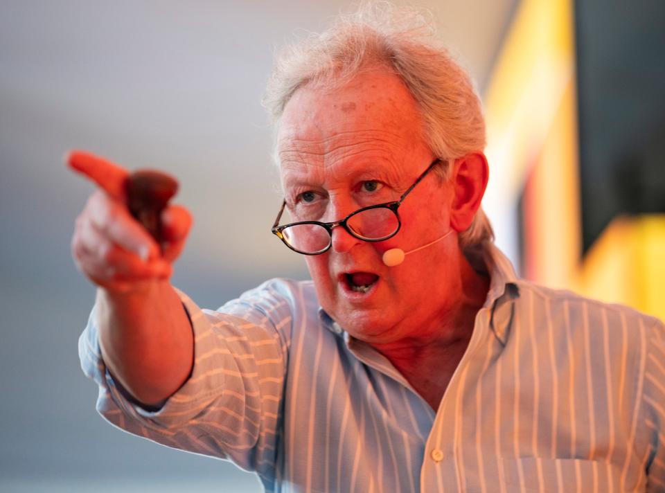 Humphrey Butler auctions off a lot during the Naples Winter Wine Fest at The Ritz-Carlton Naples, Tiburón, in Naples on Saturday, Jan. 27, 2024.