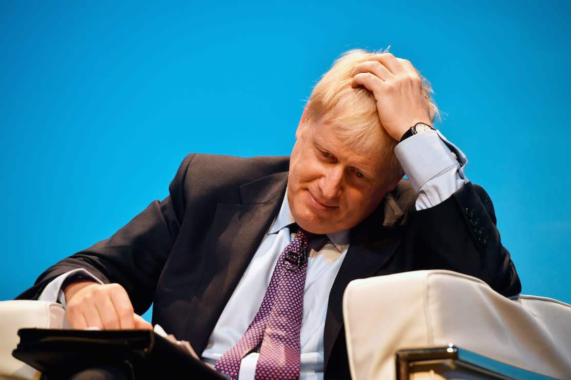 Boris Johnson refused to answer questions at Saturday's hustings in Birmingham about a police visit to his home (Picture: PA)