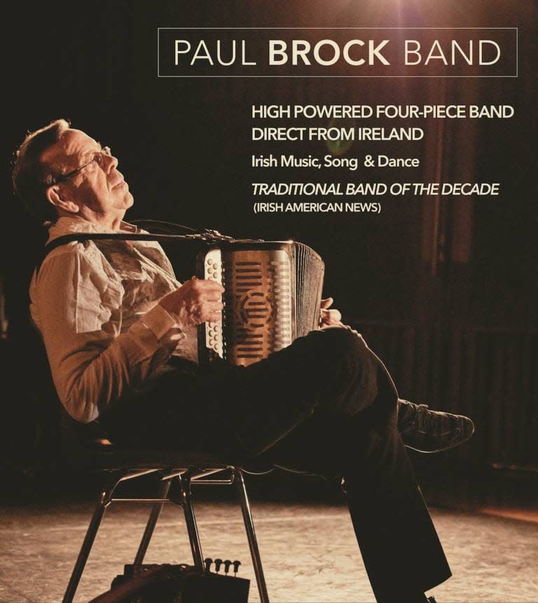 The four-member Paul Brock Irish Band will play the Caddo Common pavilion Wednesday night.