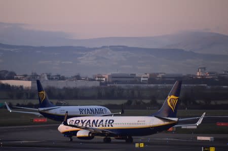 Ryanair aircraft are seen at Dublin airport Dublin