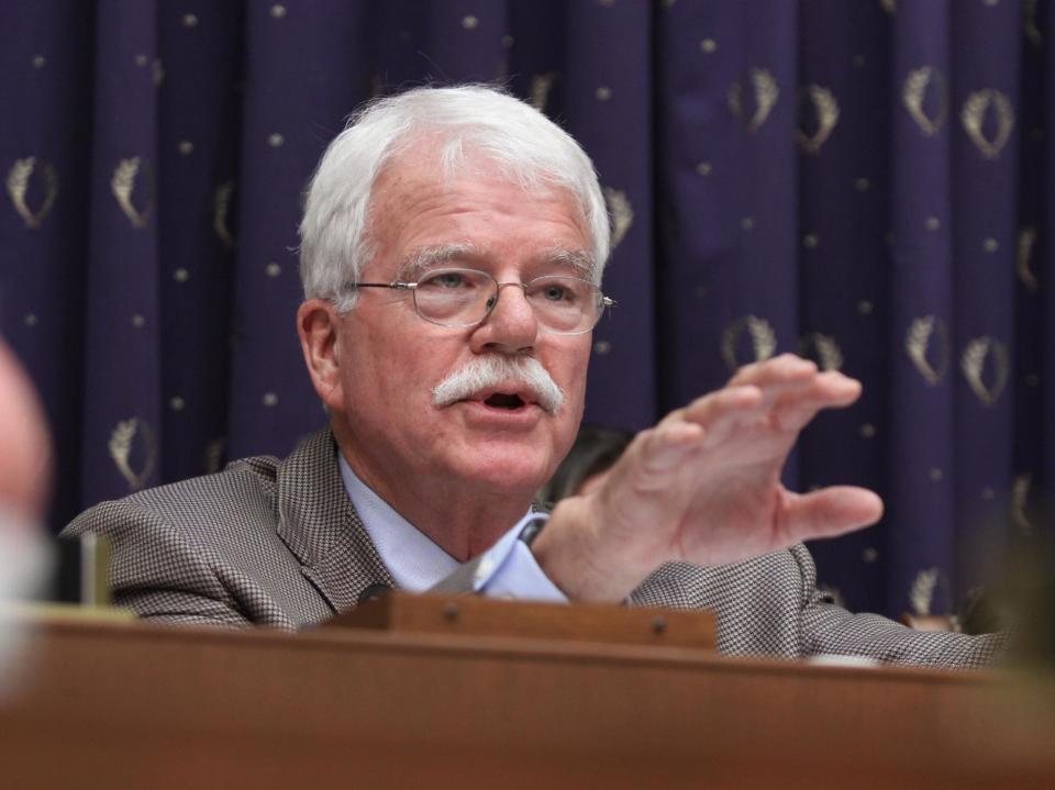 Rep. George Miller, D-Calif., asks questions at the House Committee on Education and Workforce on college athletes forming unions, on May 8, 2014 on Capitol Hill in Washington. (AP Photo/Lauren Victoria Burke)