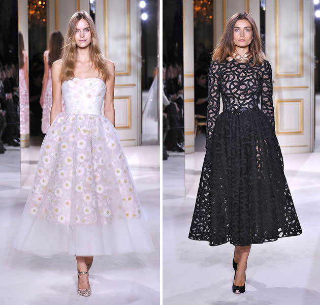 50s style dresses on the Giambattista Valli SS13 couture catwalk © Rex