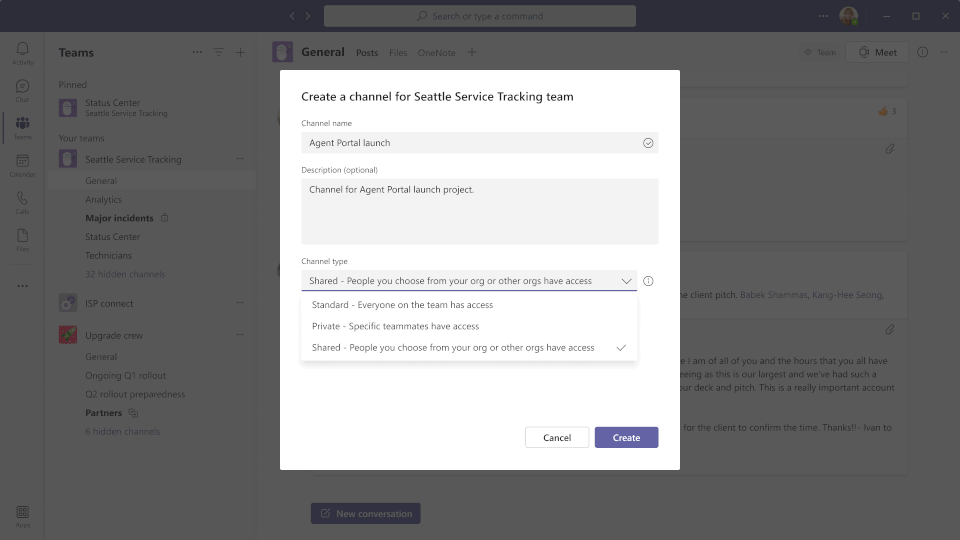 Microsoft Teams Connect animation showing Word and Teams integrations 