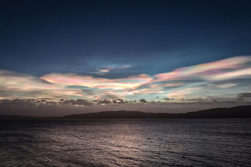 Nacreous clouds may have inspired the sky in "The Scream." <cite>Audun Saltvik/Shutterstock</cite>