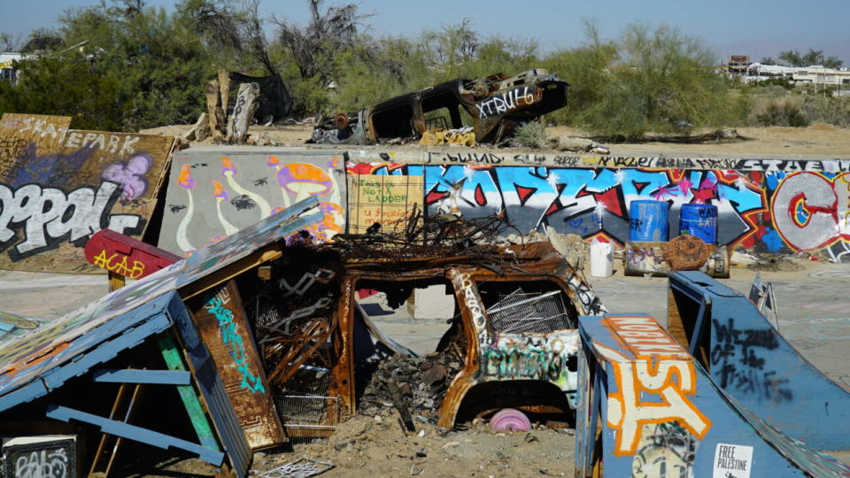 A jump, not yet set ablaze for naked BMXers, at the Skate Park. (Credit: Jonah Gercke)