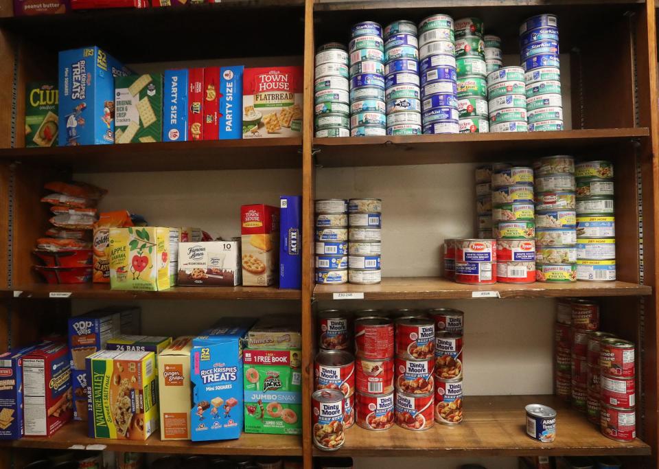 The pantry at First Christian Church on South Palmetto Avenue in Daytona Beach is well-stocked with everything from canned tuna to Pop Tarts.