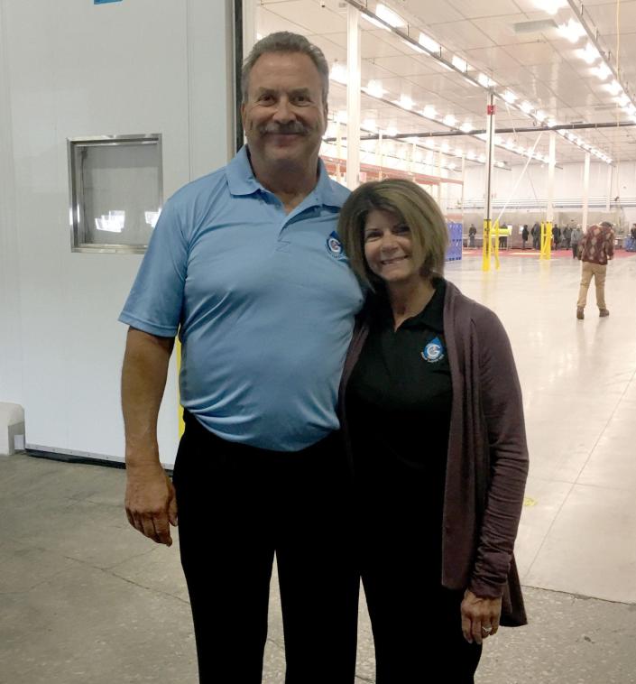 Jack and Annette Aronson at the opening of Great Lakes HPP Innovation Food Center  in Taylor.