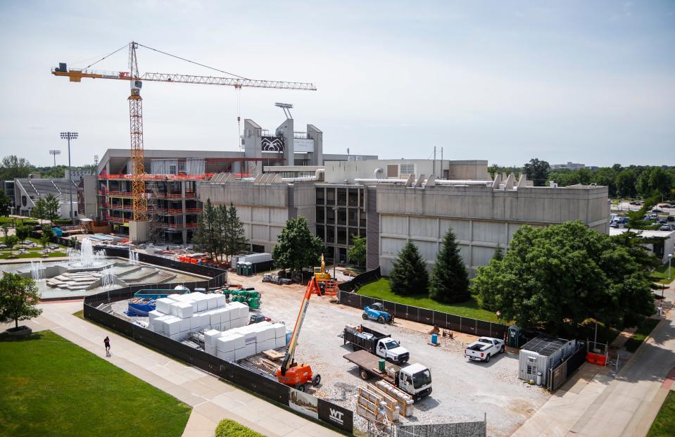 Construction on Roy Blunt Hall, the home of the College of Natural and Applied Sciences at Missouri State University, progresses on Tuesday, June 4, 2024.