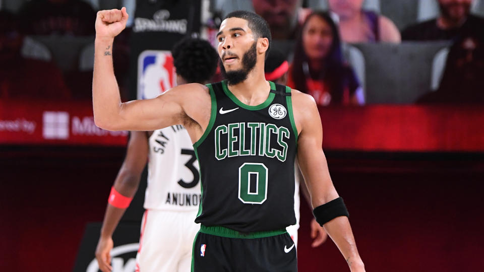 Jayson Tatum, pictured here in action during Game 7 between the Boston Celtics and Toronto Raptors.