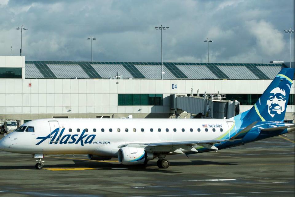 <p>Getty</p> Alaska Airlines plane 