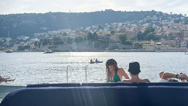 <p>Leni Klum/ Instagram</p> Leni Klum on a boat with boyfriend