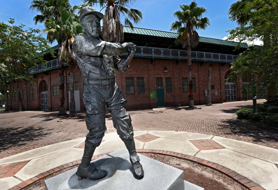 Buck O'Neil's statue, dedicated in 2006, stands just outside J.P. Small Memorial Park in Jacksonville.