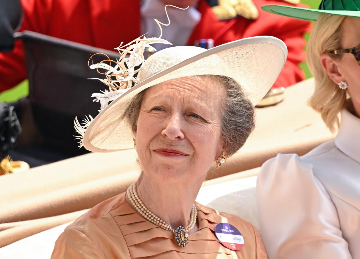 Princess Anne, Princess Royal attends day 3 of Royal Ascot at Ascot Racecourse on June 16, 2022 in Ascot, England.