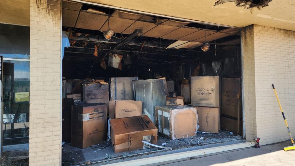 Amarillo crews battled a 3-alarm fire Saturday at Circle N Appliance, located in the 2800 block of Civic Circle. The building and its inventory were deemed a total loss, according to the fire department.